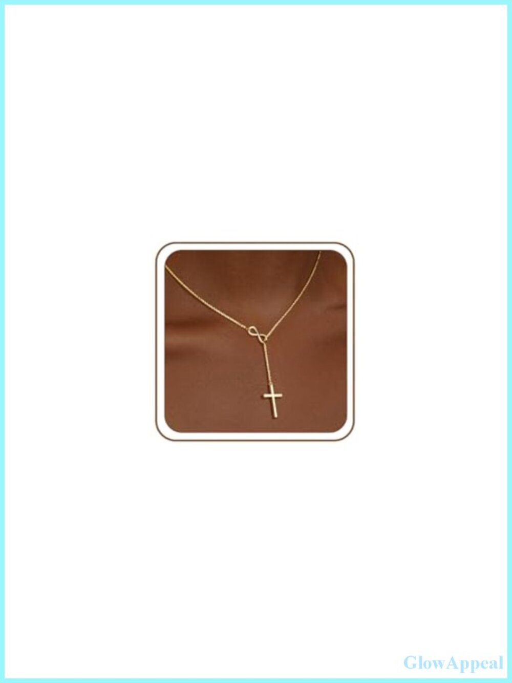14K Gold Plated Cross Infinity Necklace Women Non Tarnish Waterproof Y-Necklace